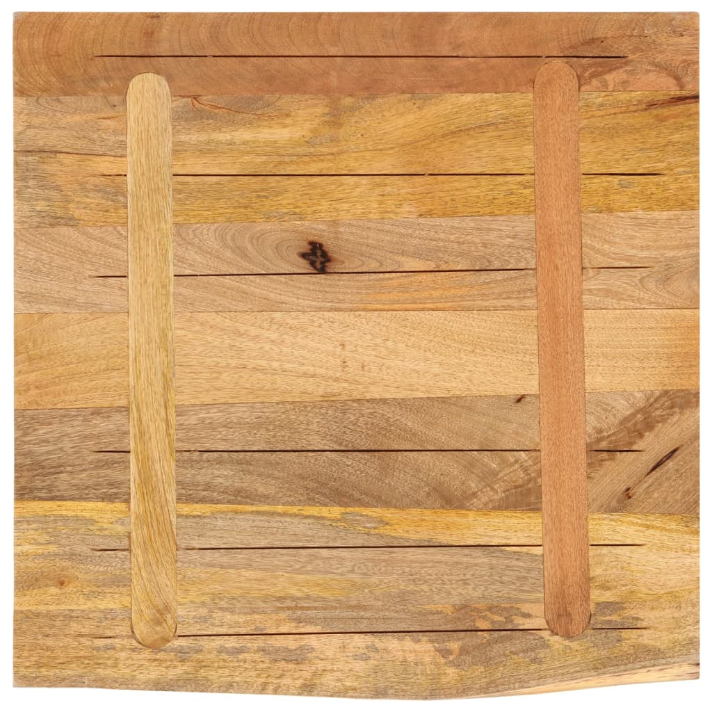bordplade 60x60x2,5 cm naturlig kant massivt ru mangotræ - Image 5