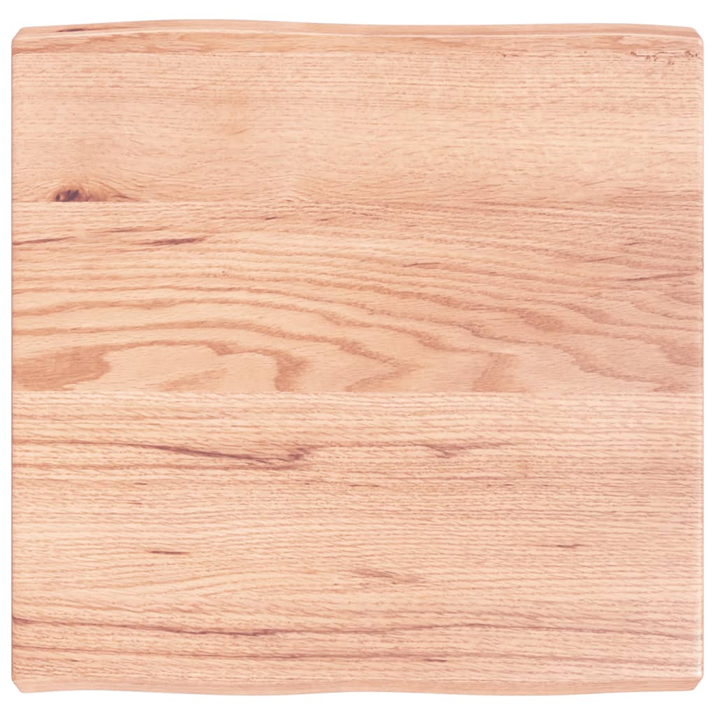 bordplade 60x60x(2-6) cm naturlig kant behandlet træ lysebrun - Image 2