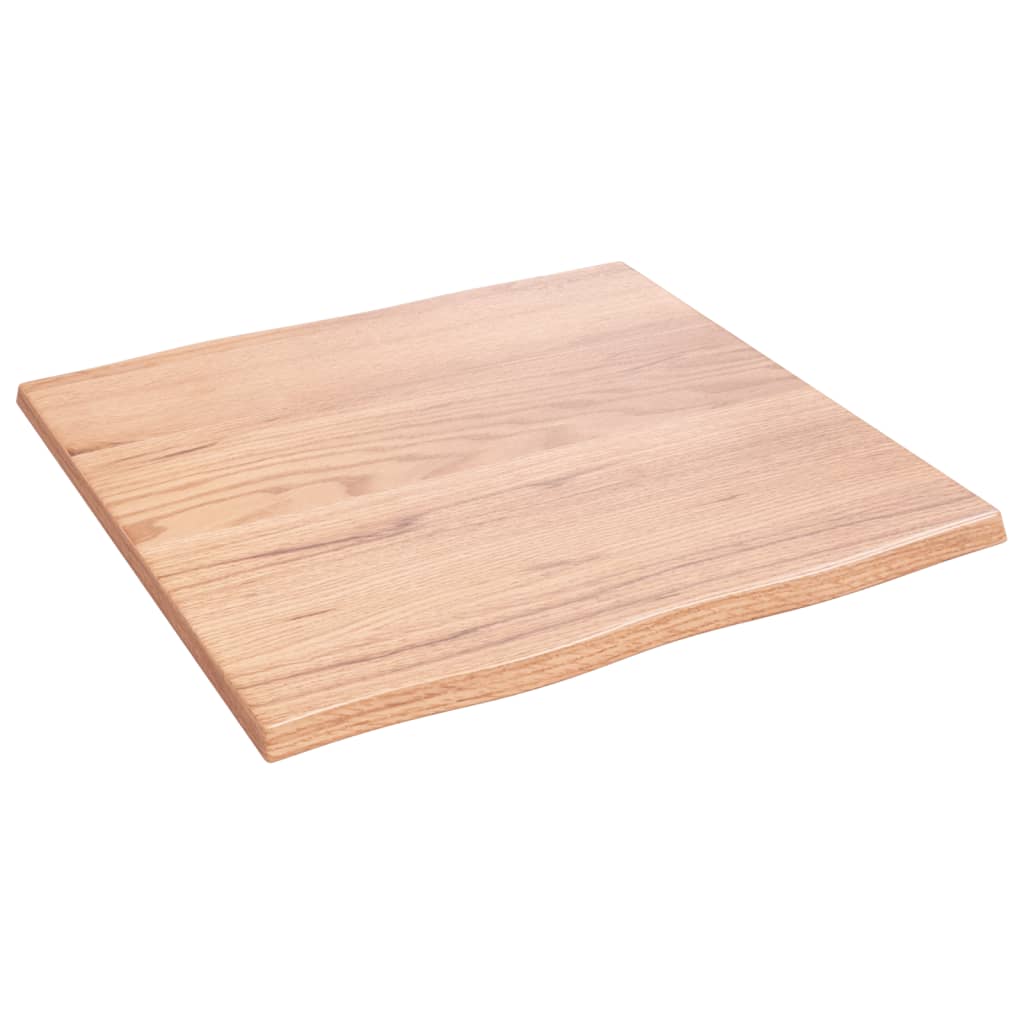 bordplade 60x60x2 cm naturlig kant behandlet egetræ lysebrun - Image 4