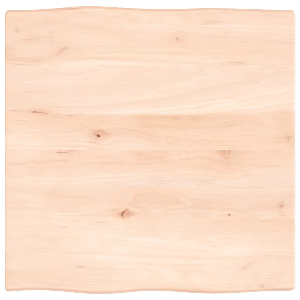 bordplade 60x60x2 cm naturlig kant ubehandlet massivt egetræ - Image 2