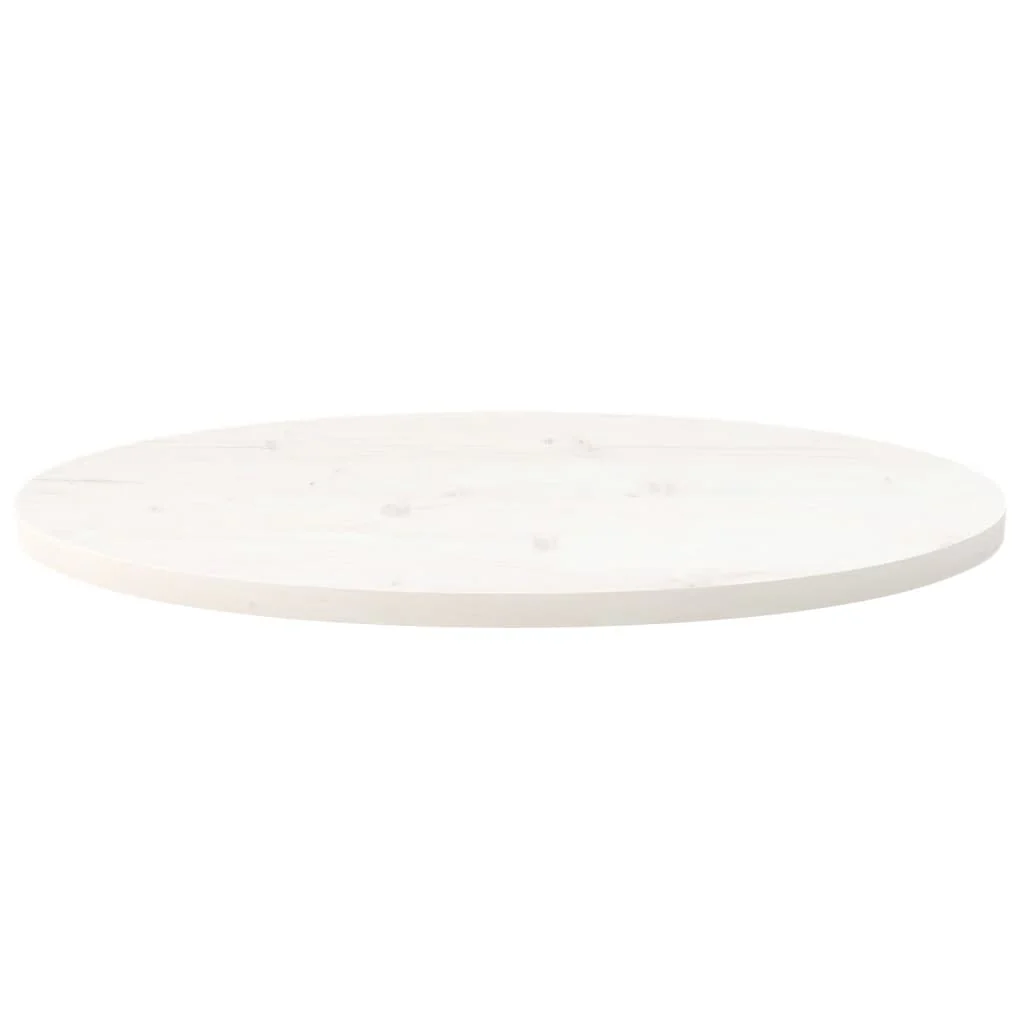 bordplade 70x35x2,5 cm oval massivt fyrretræ hvid - Image 3