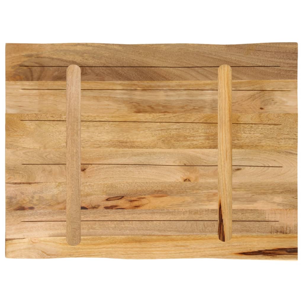 bordplade 70x60x2,5 cm naturlig kant massivt ru mangotræ - Image 5