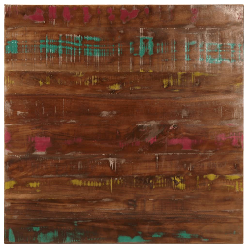 bordplade 70x70x1,5 cm firkantet massivt genbrugstræ