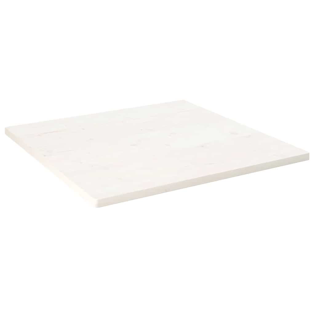 bordplade 70x70x2,5 cm firkantet massivt fyrretræ hvid