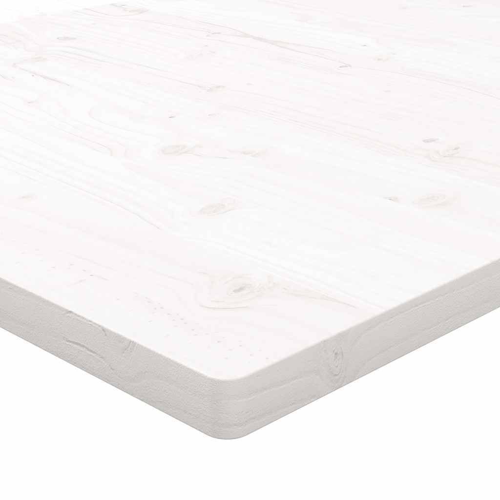 bordplade 70x70x2,5 cm firkantet massivt fyrretræ hvid - Image 6