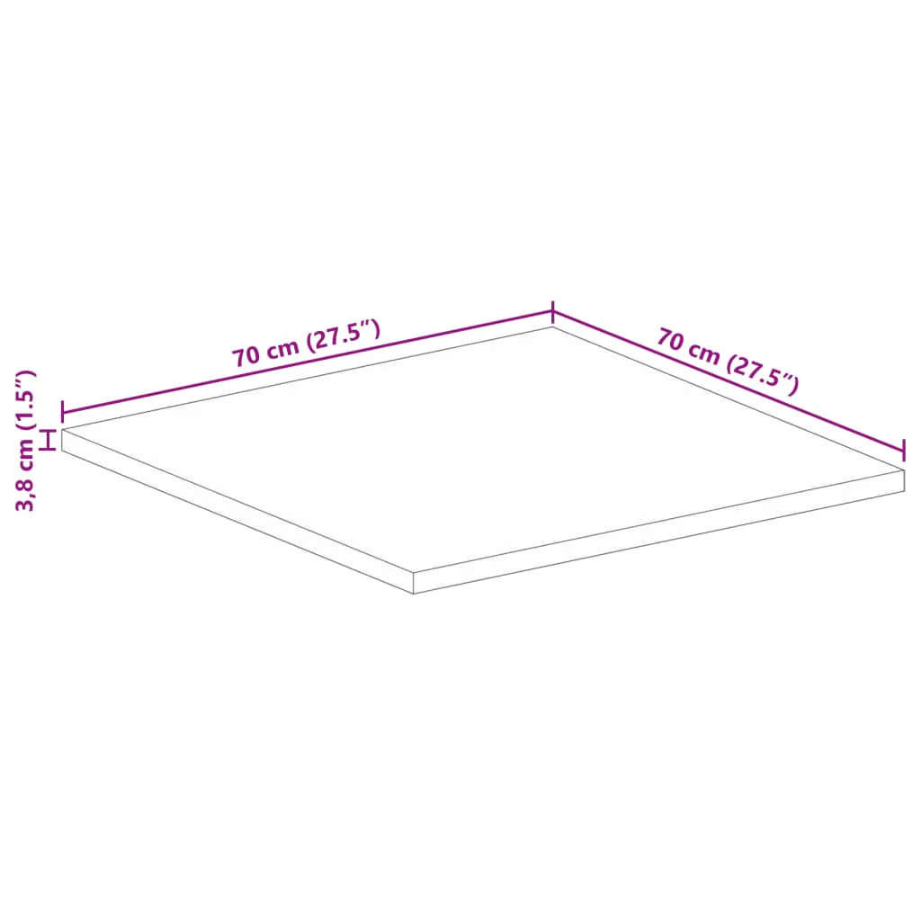 bordplade 70x70x3,8 cm firkantet massivt ru mangotræ - Image 8
