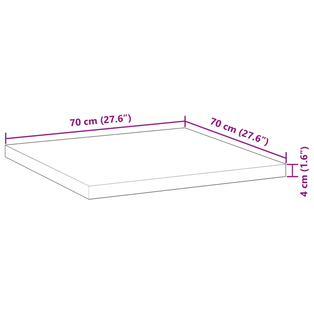 bordplade 70x70x4 cm firkantet massivt akacietræ - Image 8
