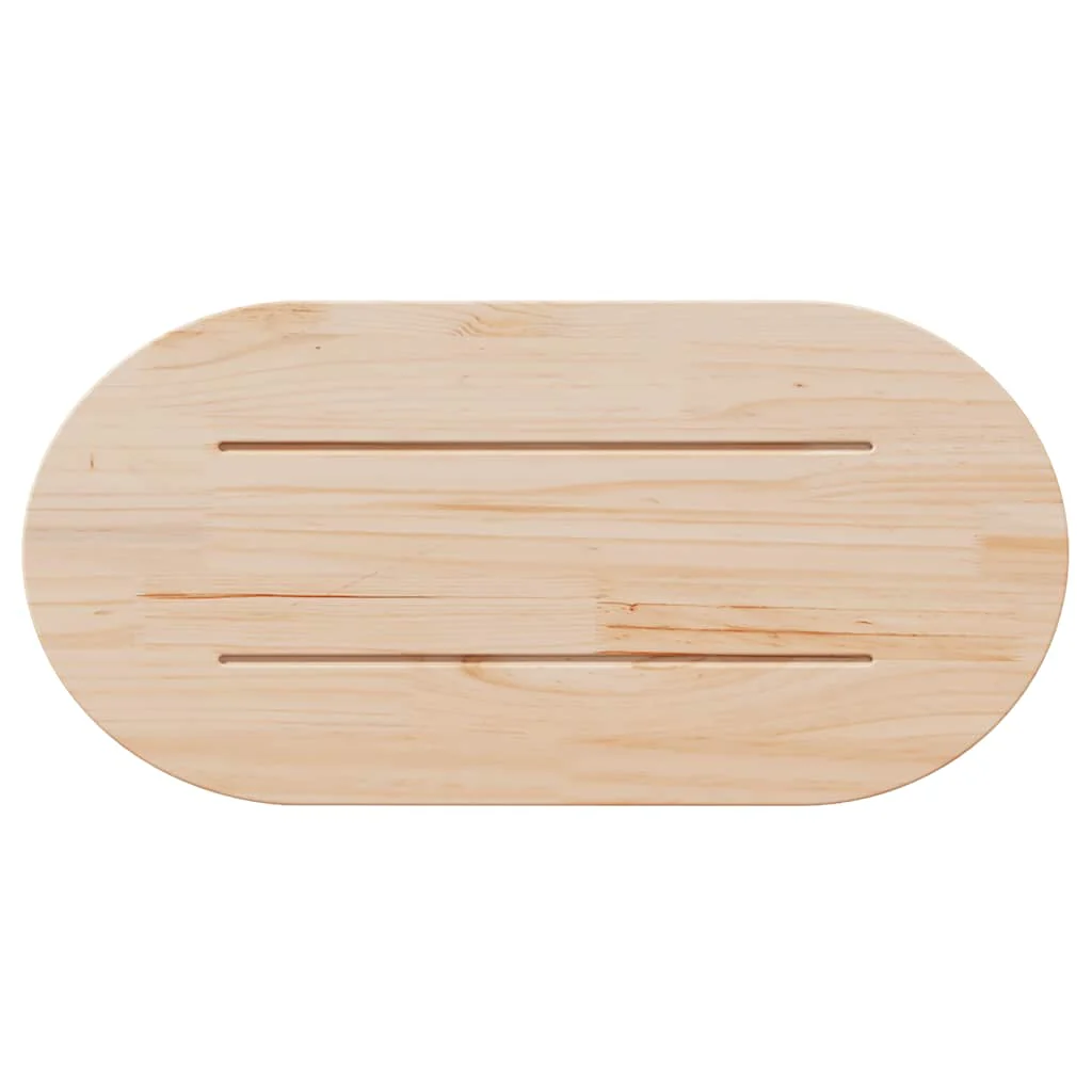 bordplade 80x40x2,5 cm massivt træ ovalt fyrretræ - Image 4