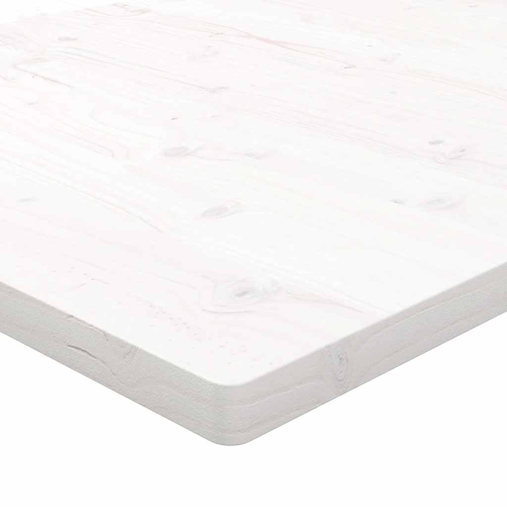 bordplade 80x40x2,5 cm rektangulær massivt fyrretræ hvid - Image 6
