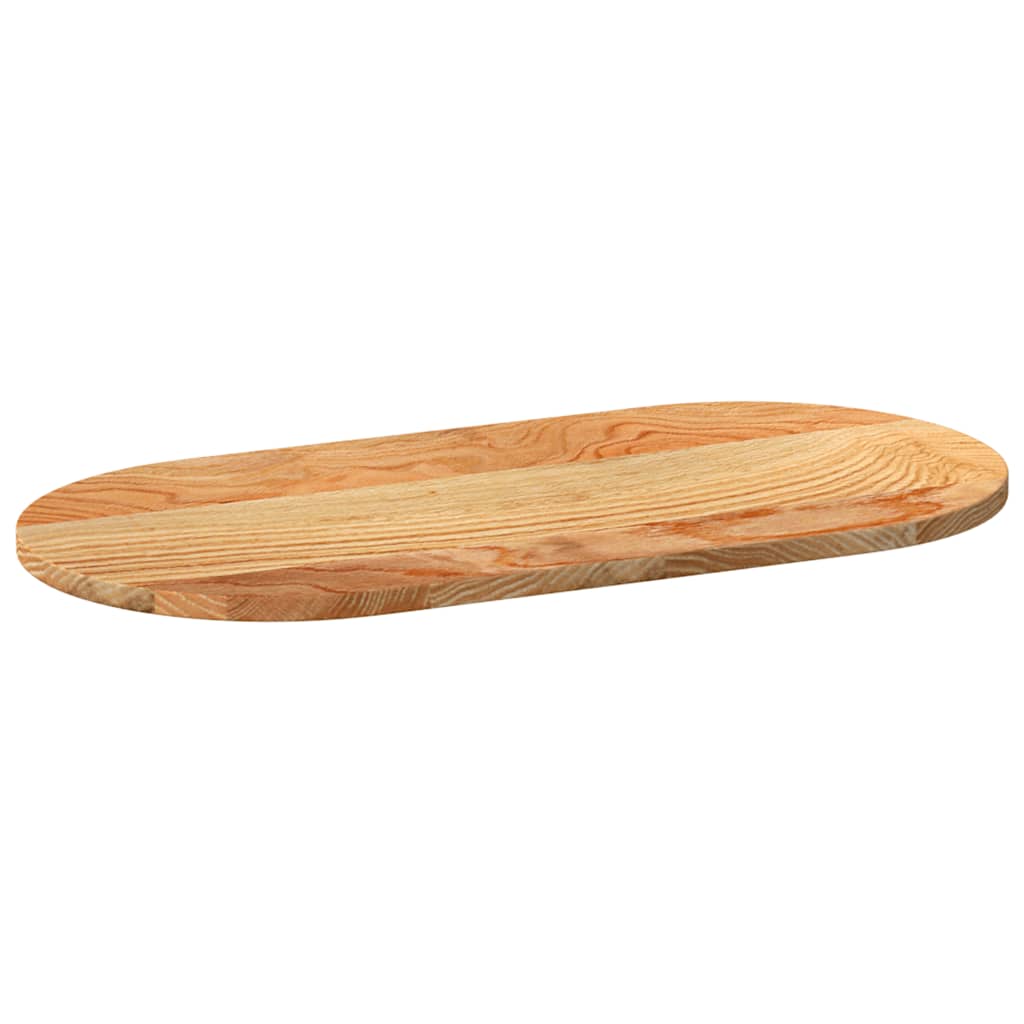 bordplade 80x40x2 cm massivt egetræ oval lysebrun - Image 4