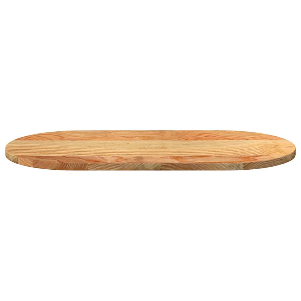 bordplade 80x40x2 cm massivt egetræ oval lysebrun - Image 5