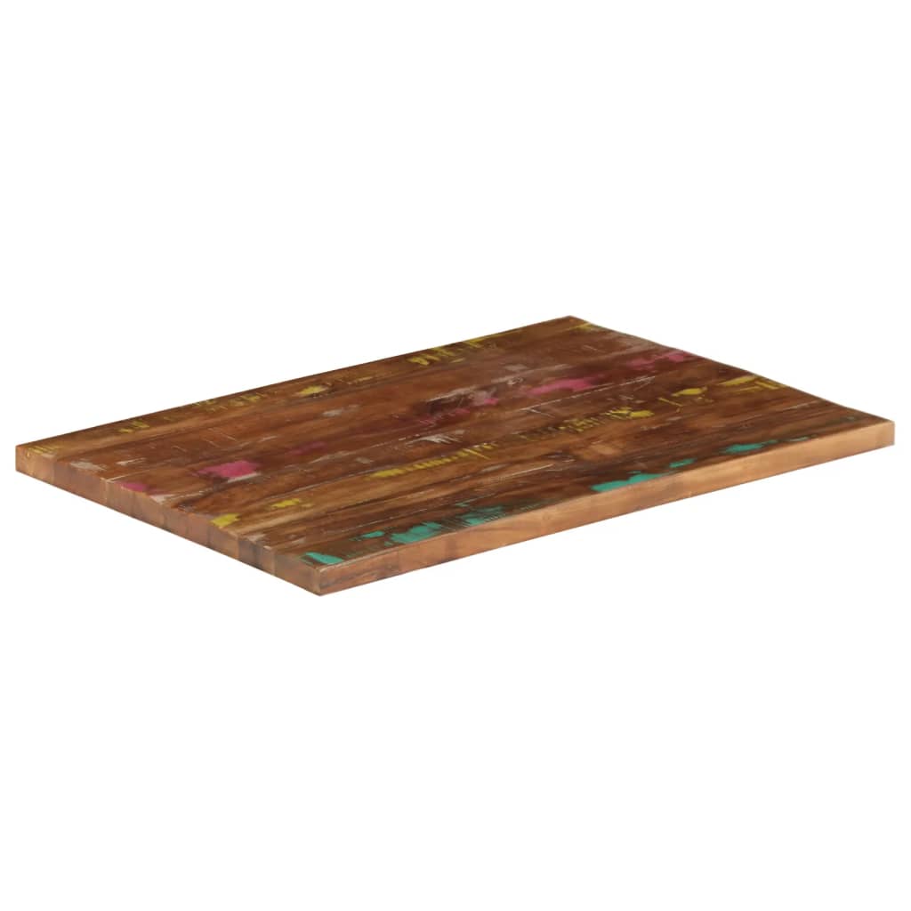 bordplade 80x50x3,8 cm rektangulær massivt genbrugstræ - Image 2