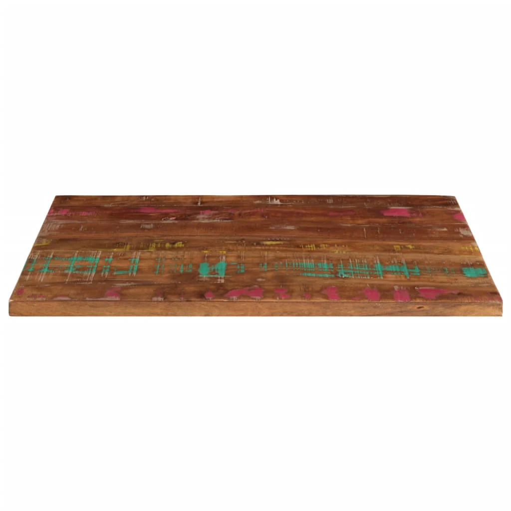 bordplade 80x70x2,5 cm rektangulær massivt genbrugstræ - Image 3