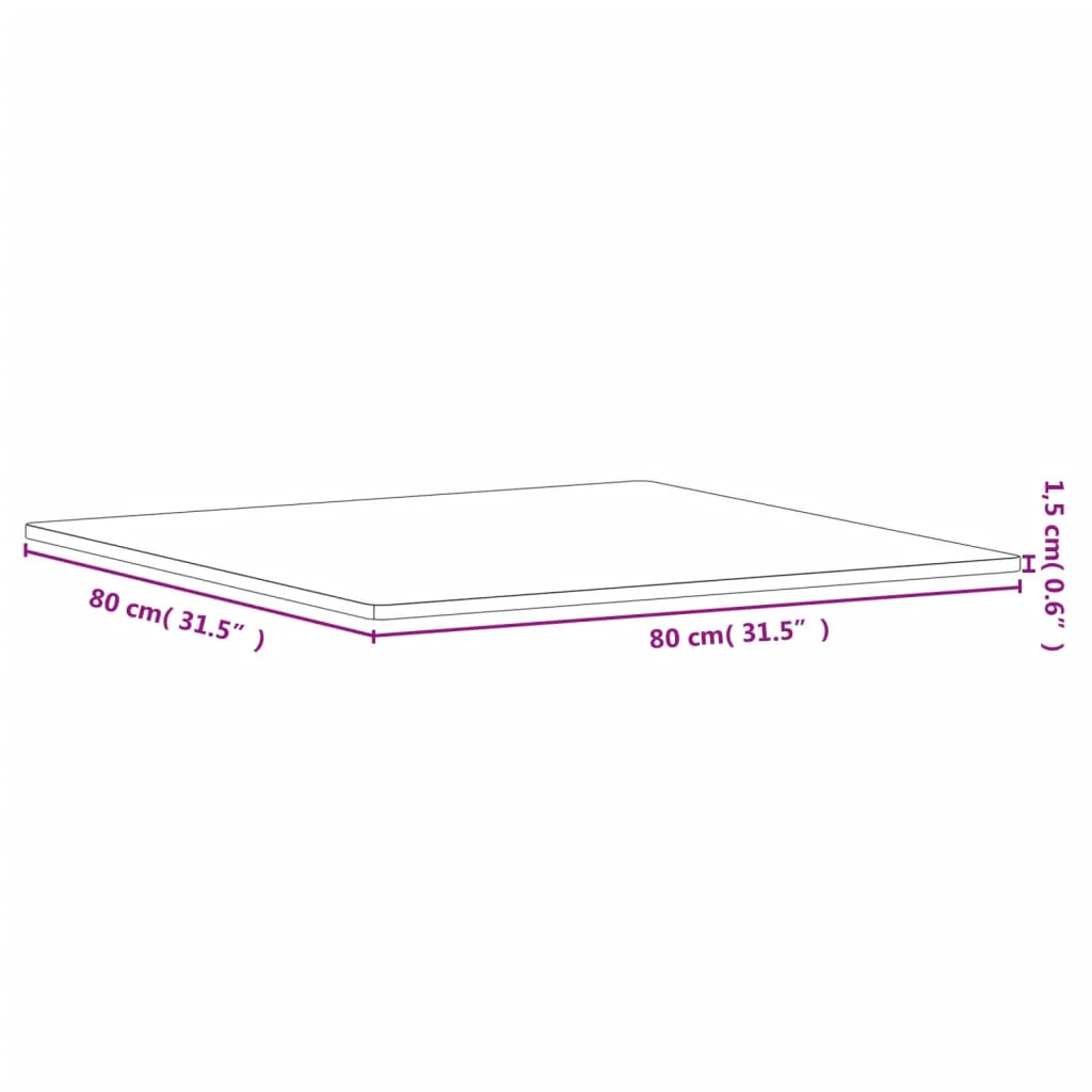 bordplade 80x80x1,5 cm firkantet massivt bøgetræ - Image 7