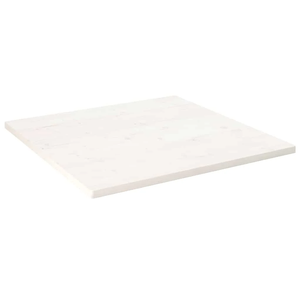 bordplade 80x80x2,5 cm firkantet massivt fyrretræ hvid