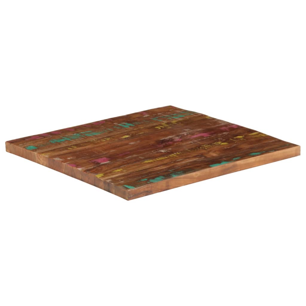 bordplade 80x80x2,5 cm firkantet massivt genbrugstræ - Image 2
