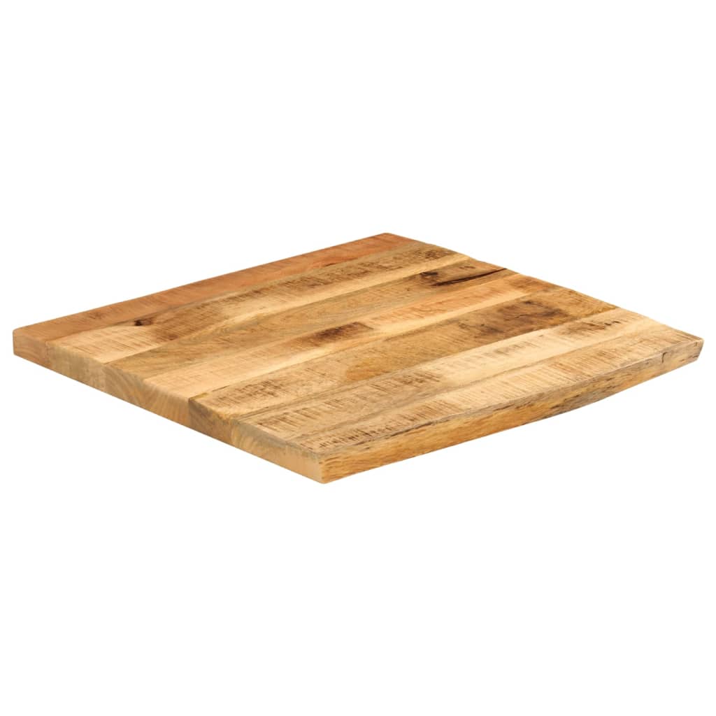 bordplade 80x80x2,5 cm naturlig kant massivt ru mangotræ - Image 2
