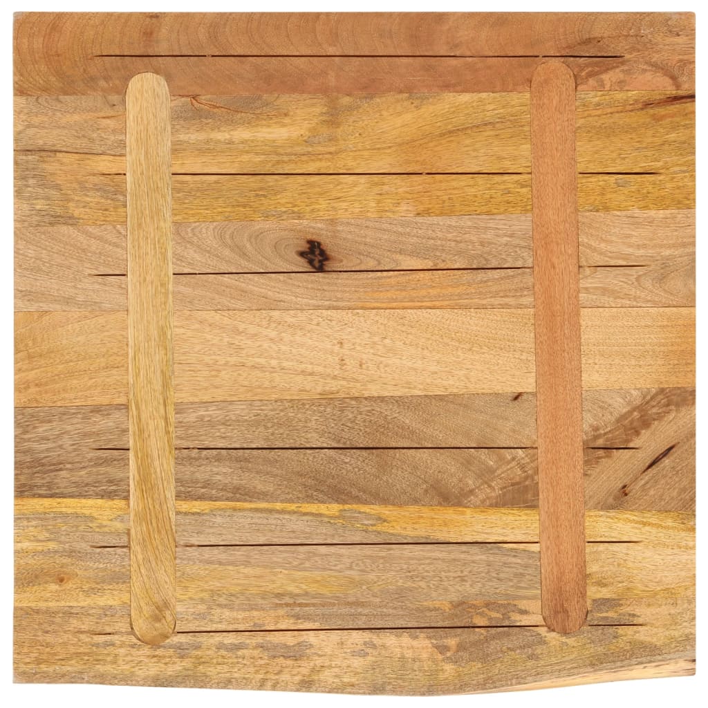 bordplade 80x80x2,5 cm naturlig kant massivt ru mangotræ - Image 5