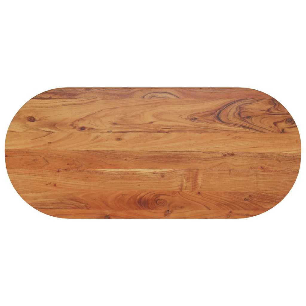bordplade 90x40x3,8 cm oval massivt akacietræ