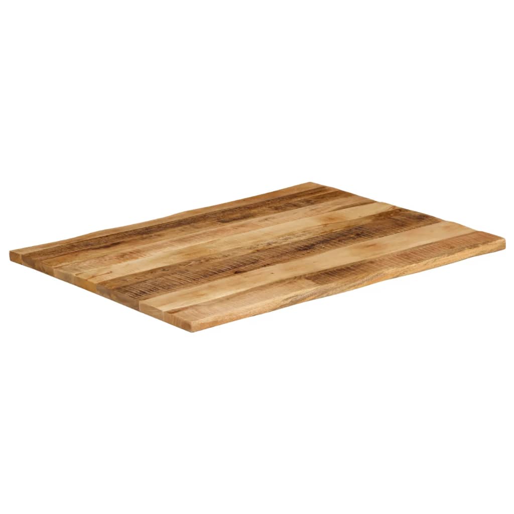 bordplade 90x80x2,5 cm naturlig kant massivt ru mangotræ - Image 2