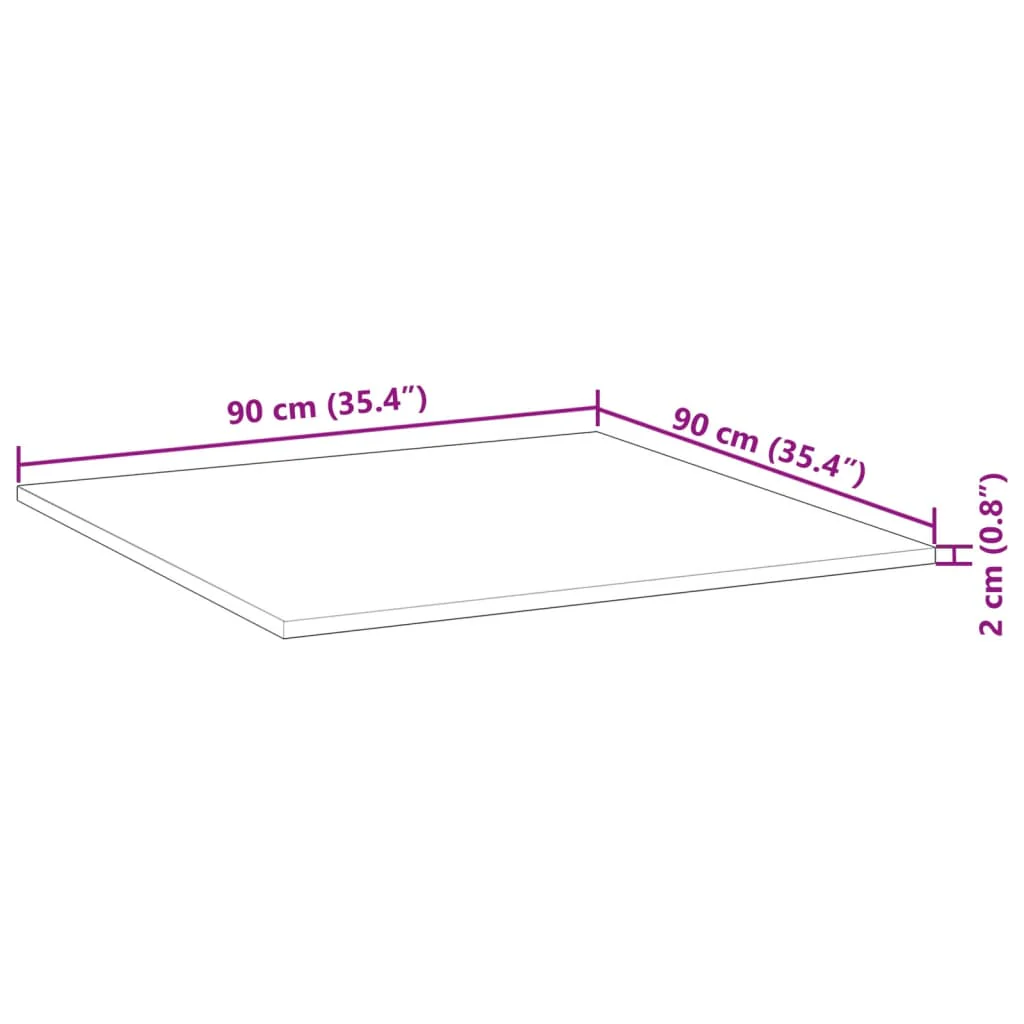 bordplade 90x90x2 cm firkantet massivt akacietræ - Image 8