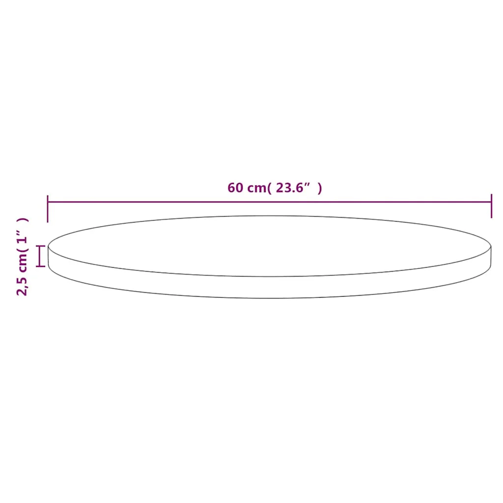 bordplade hvid Ø60x2,5 cm massivt fyrretræ - Image 7