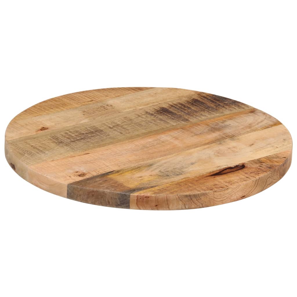 bordplade Ø50x2,5 cm rund massivt ru mangotræ - Image 2