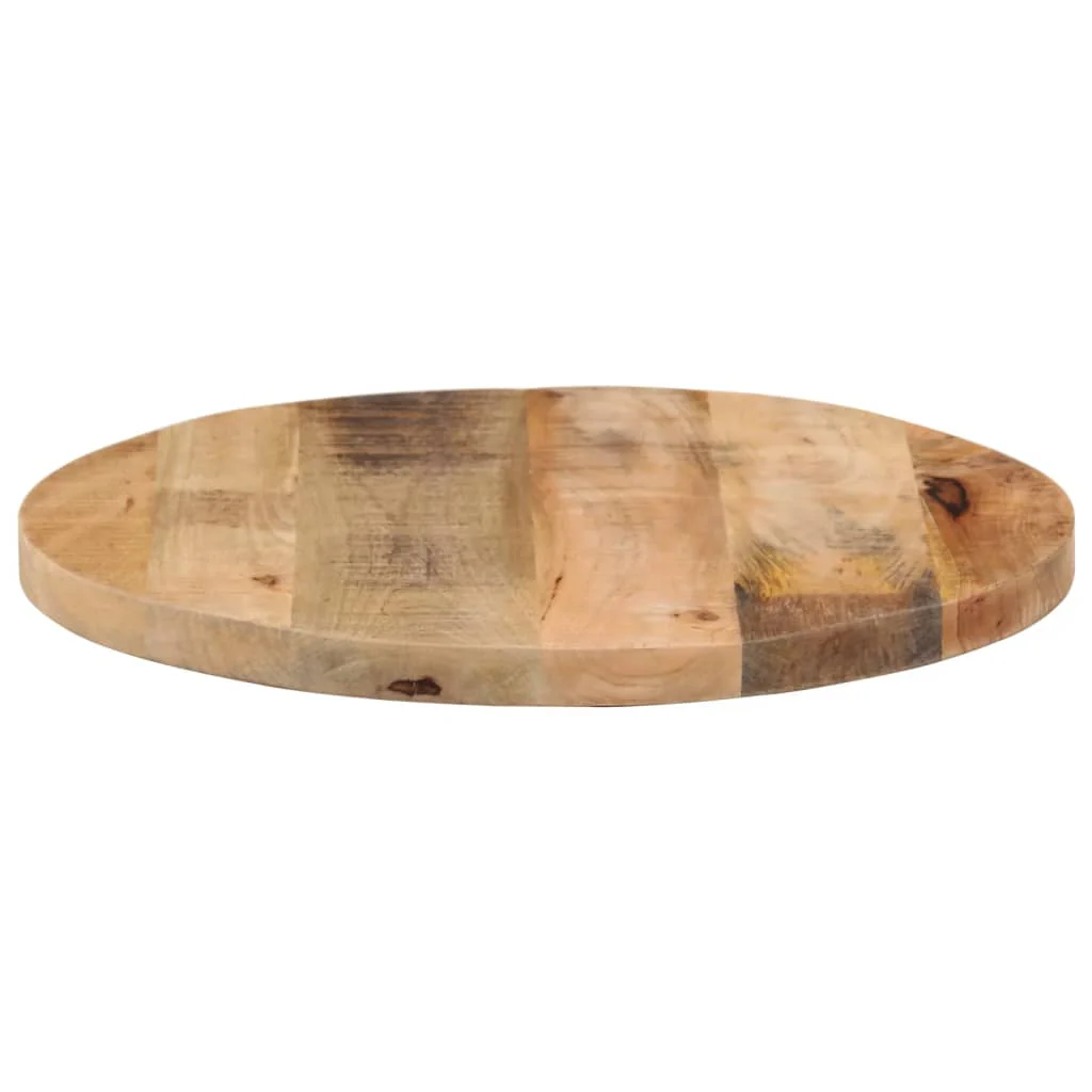 bordplade Ø50x2,5 cm rund massivt ru mangotræ - Image 4