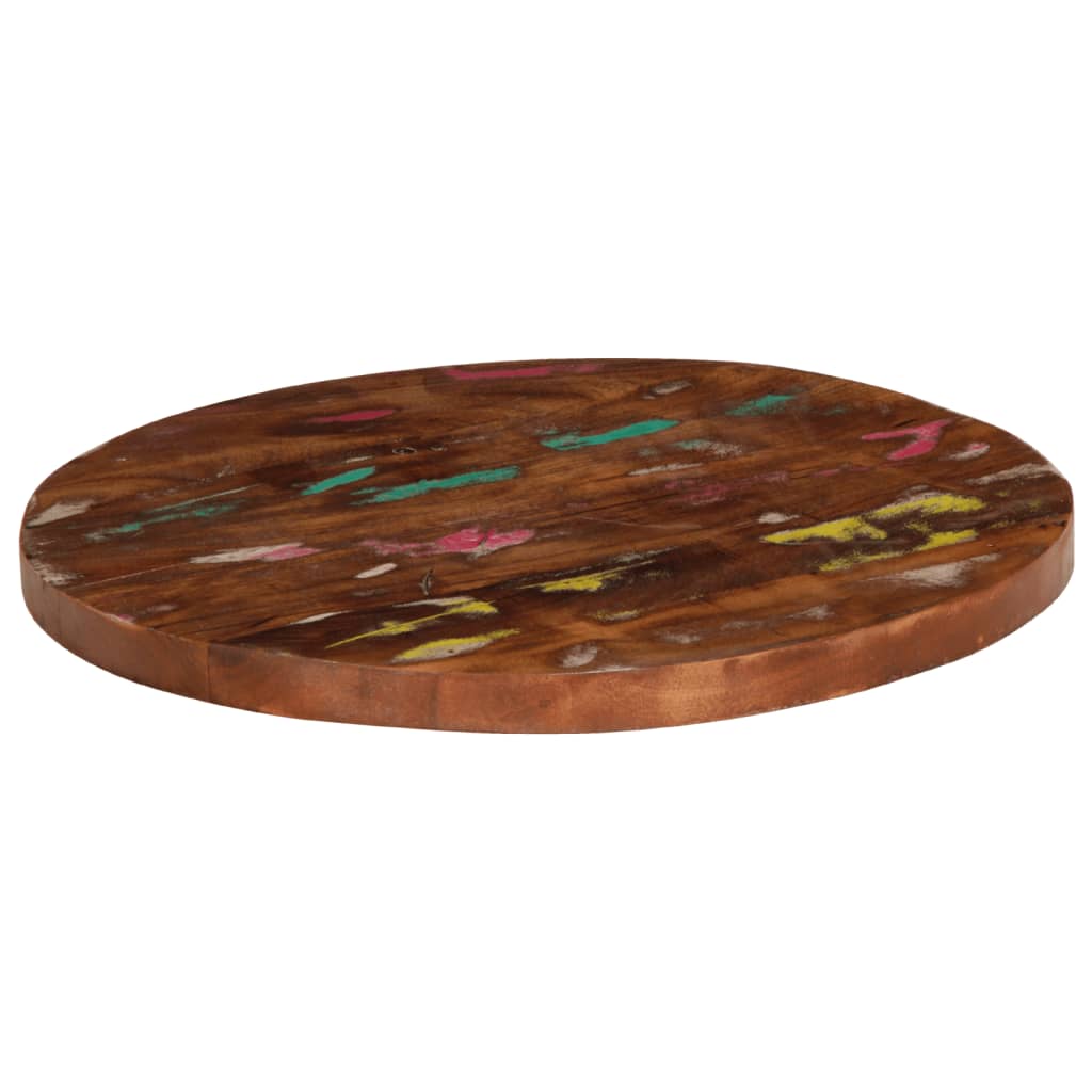 bordplade Ø50x3,8 cm rund massivt genbrugstræ - Image 2