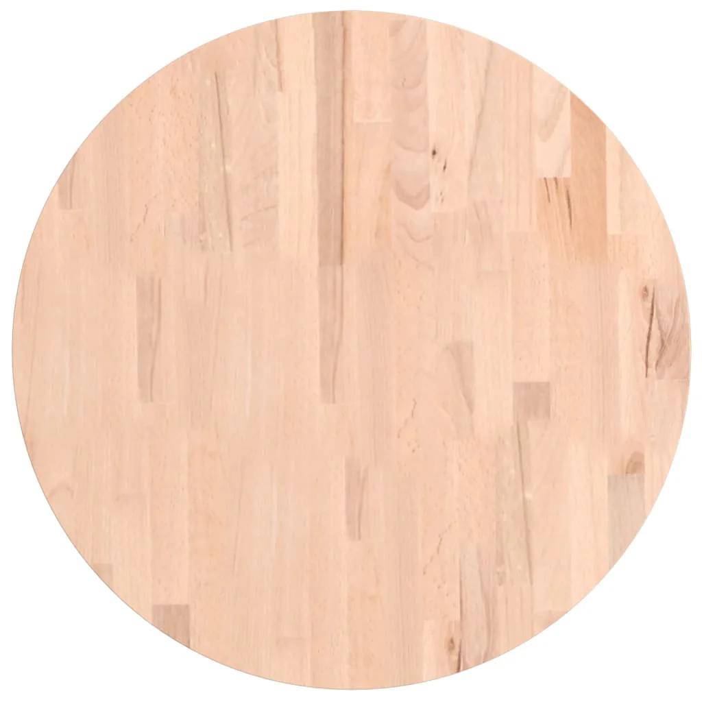 bordplade Ø60x1,5 cm rund massivt bøgetræ - Image 2