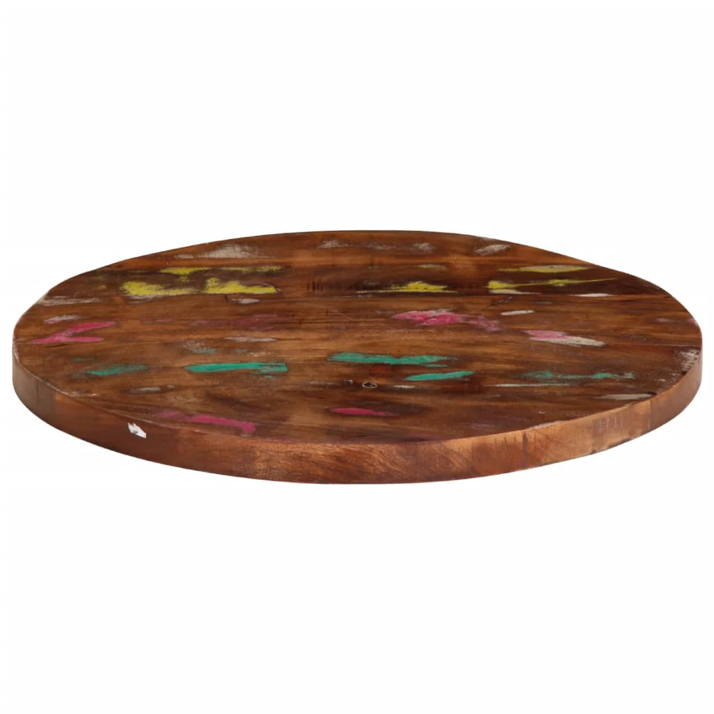 bordplade Ø60x1,5 cm rund massivt genbrugstræ - Image 3