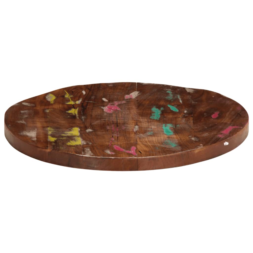 bordplade Ø60x1,5 cm rund massivt genbrugstræ - Image 4