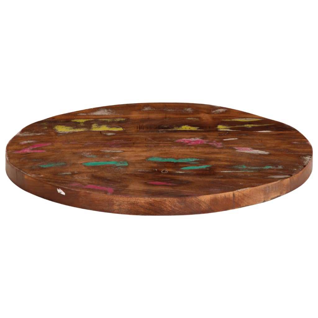 bordplade Ø60x2,5 cm rund massivt genbrugstræ - Image 3