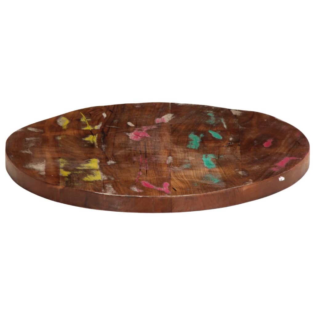 bordplade Ø60x2,5 cm rund massivt genbrugstræ - Image 4