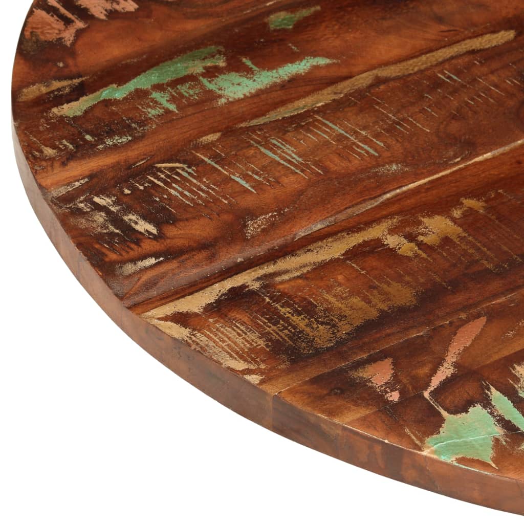 bordplade Ø70x2,5 cm rund massivt genbrugstræ - Image 6