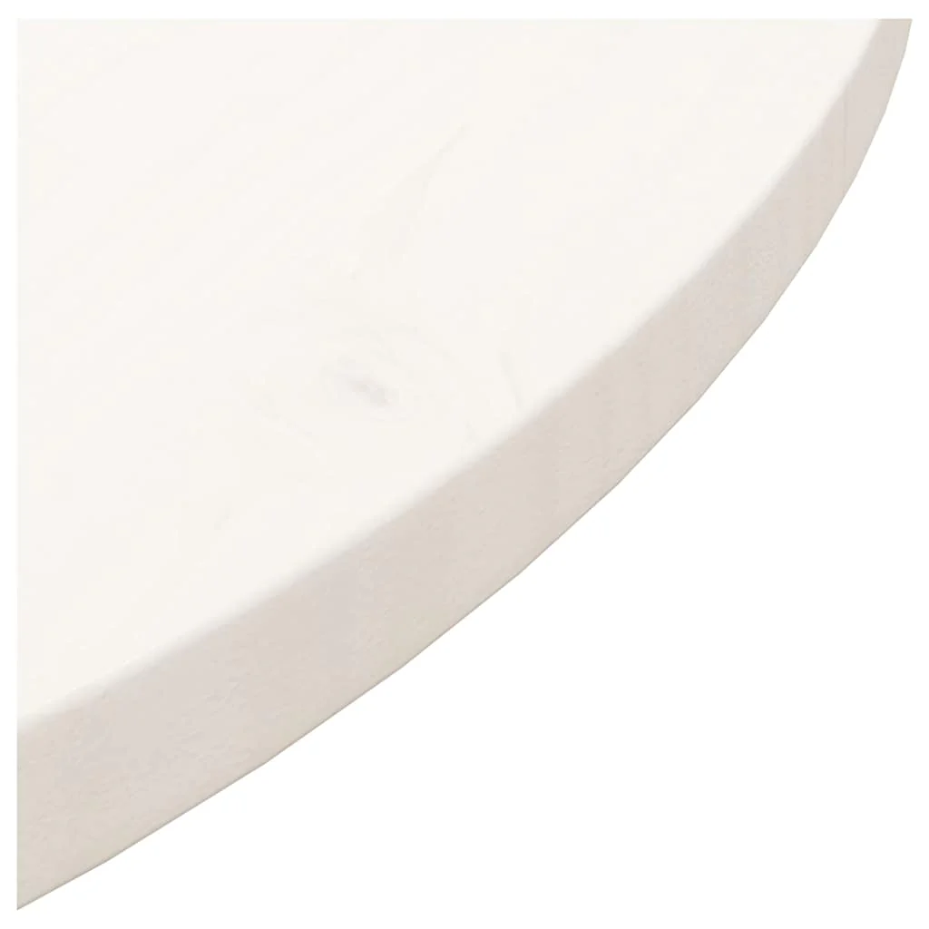 bordplade Ø70x3 cm rund massivt fyrretræ hvid - Image 6