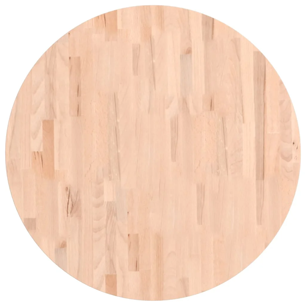 bordplade Ø80x1,5 cm rund massivt bøgetræ - Image 2