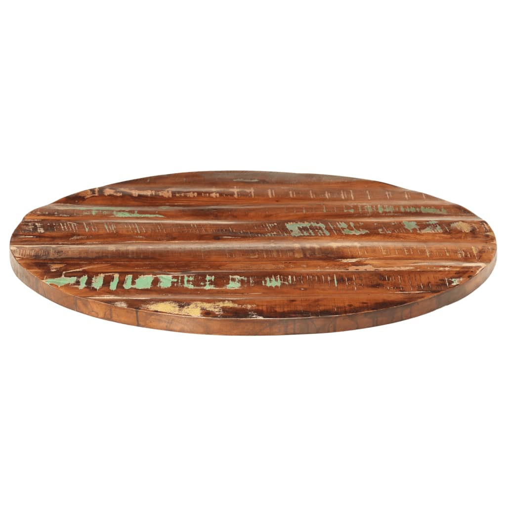 bordplade Ø80x1,5 cm rund massivt genbrugstræ - Image 3