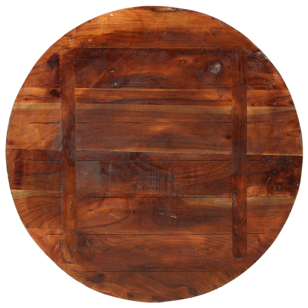 bordplade Ø80x1,5 cm rund massivt genbrugstræ - Image 5