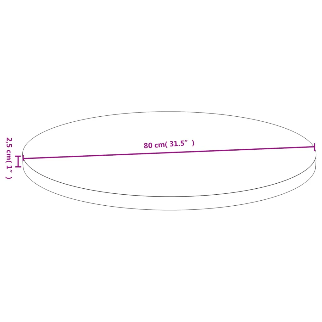 bordplade Ø80x2,5 cm bambus - Image 4