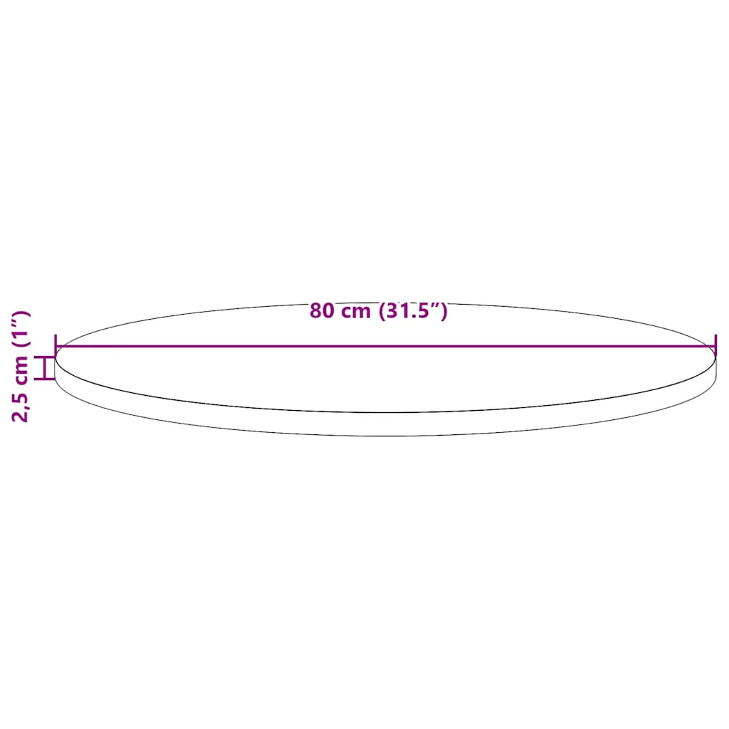 bordplade Ø80x2,5 cm massivt fyrretræ - Image 7