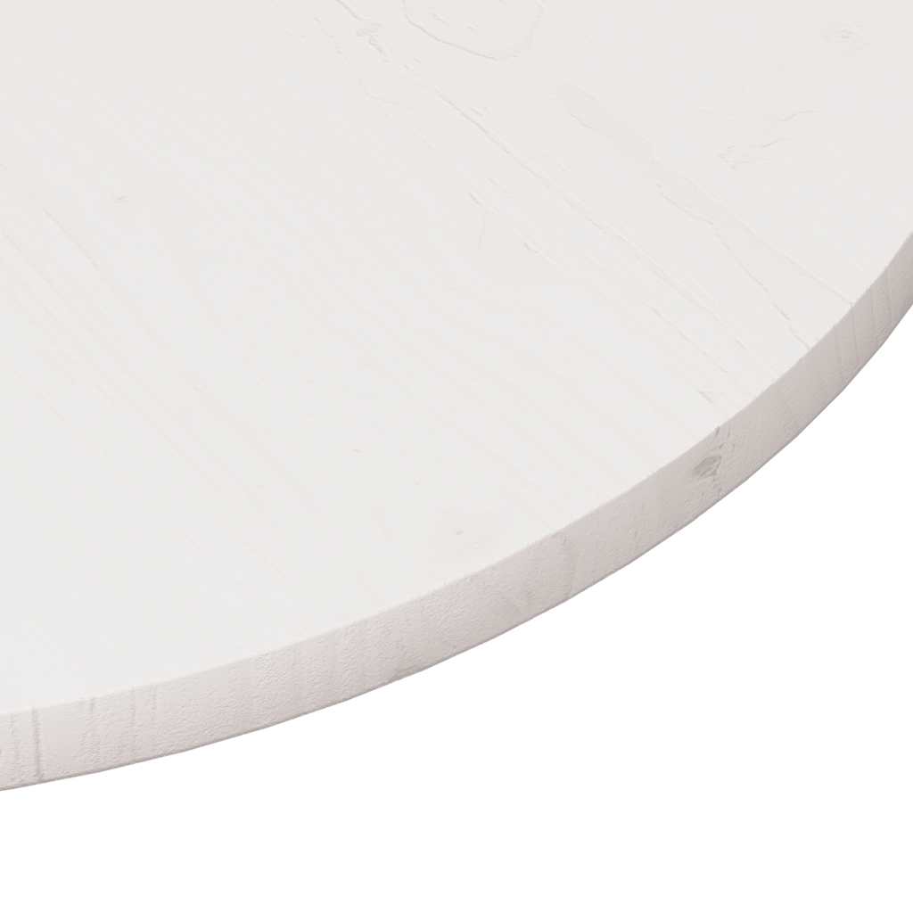 bordplade Ø80x3 cm rundt massivt fyrretræ hvid - Image 6