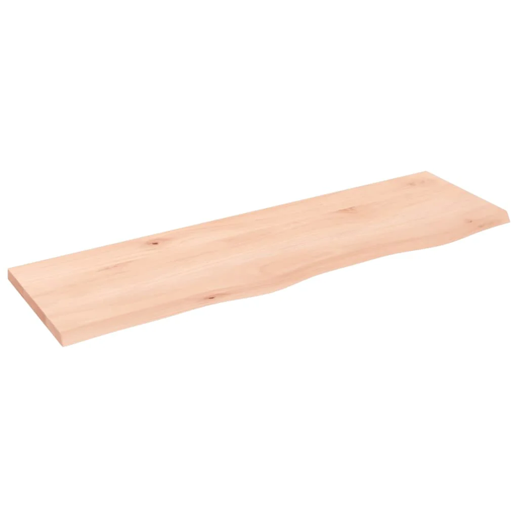 bordplade til badeværelse 100x30x2 cm massivt træ ubehandlet - Image 2