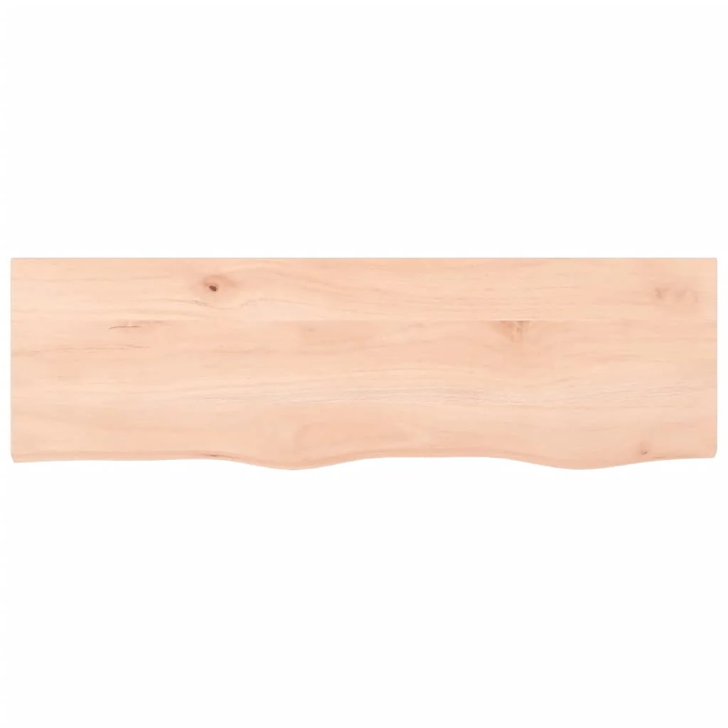 bordplade til badeværelse 100x30x2 cm massivt træ ubehandlet - Image 3