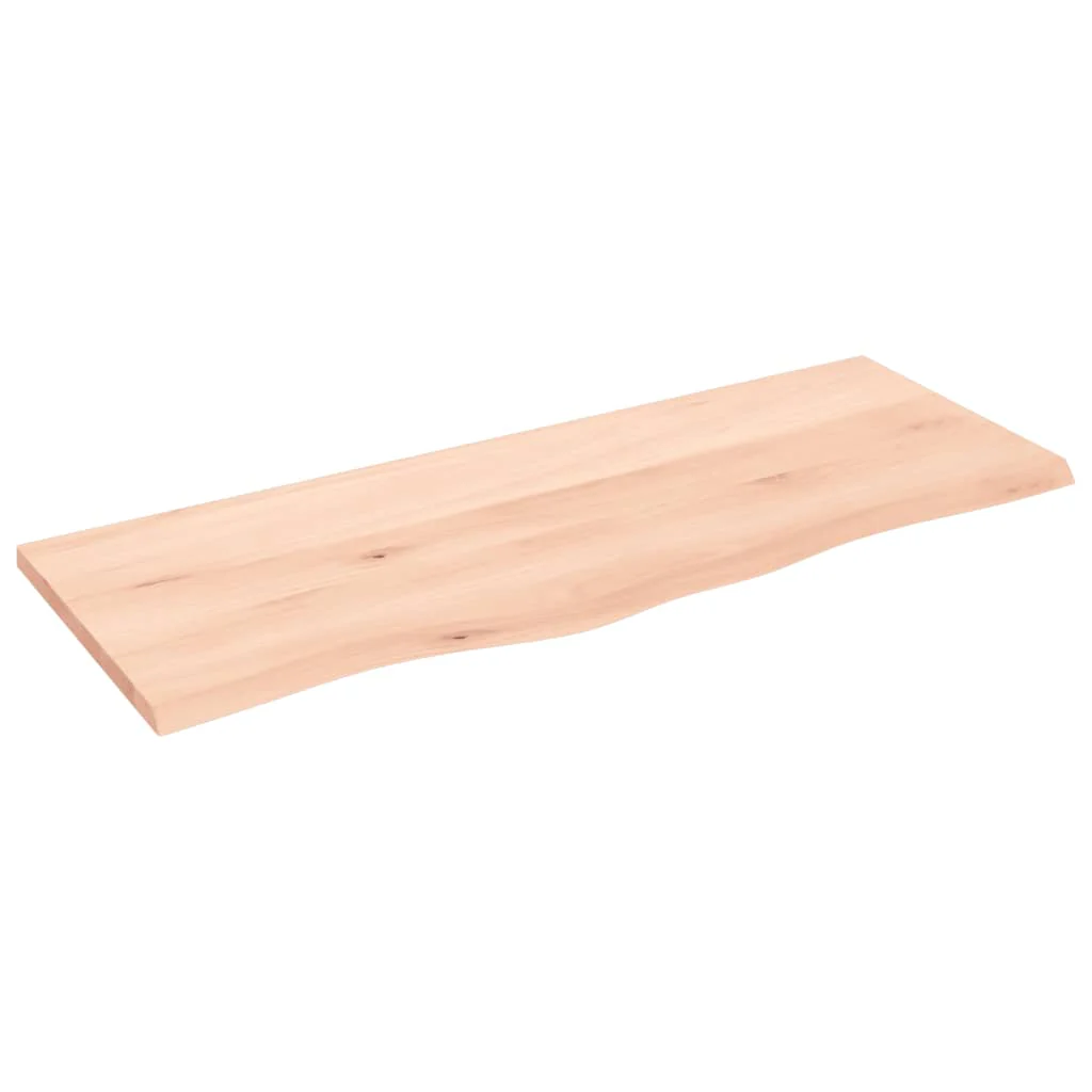 bordplade til badeværelse 100x40x2 cm massivt træ ubehandlet - Image 2
