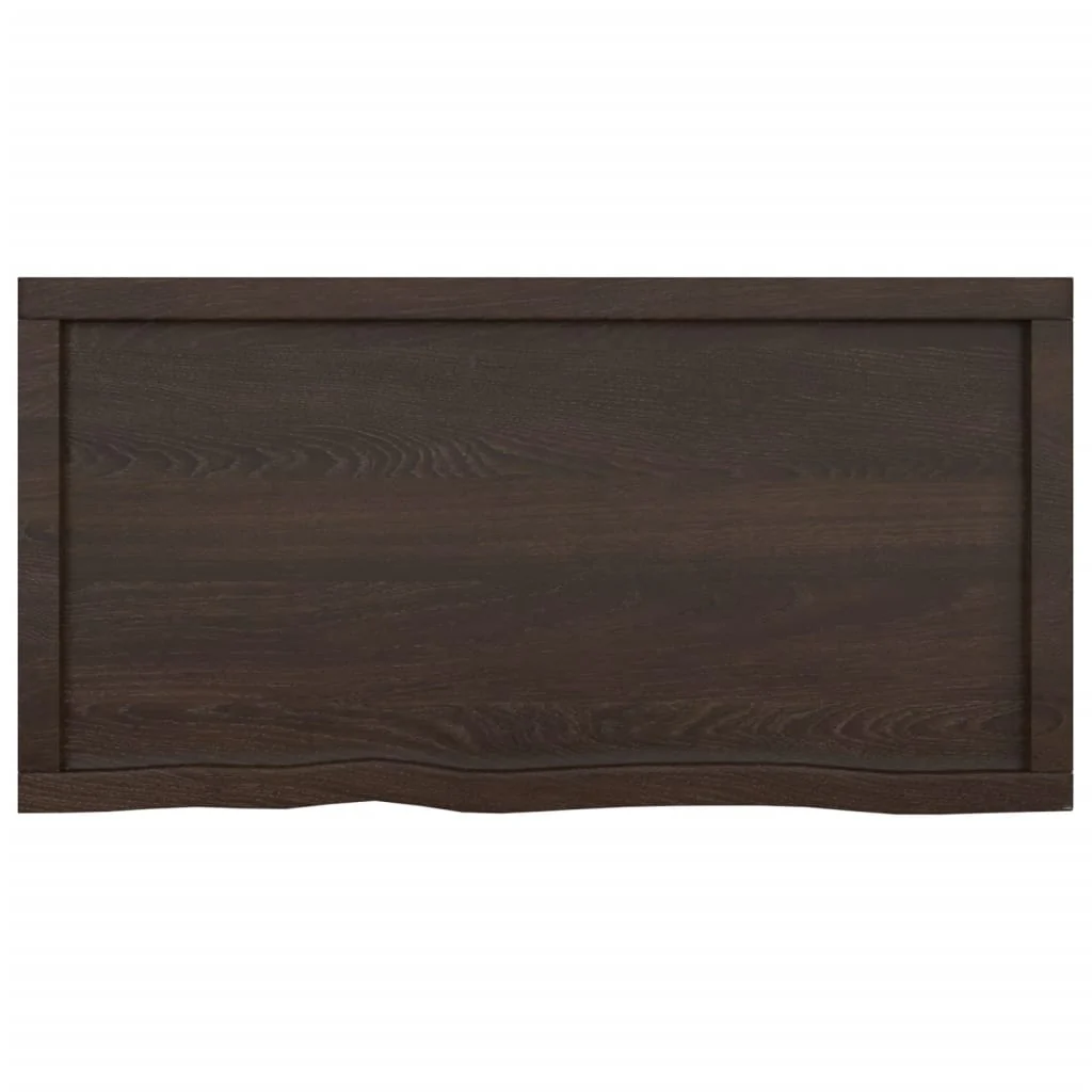 bordplade til badeværelse 100x50x(2-6) cm massivt træ mørkebrun - Image 4