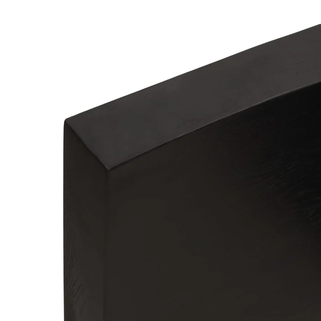 bordplade til badeværelse 100x50x(2-6) cm massivt træ mørkebrun - Image 7