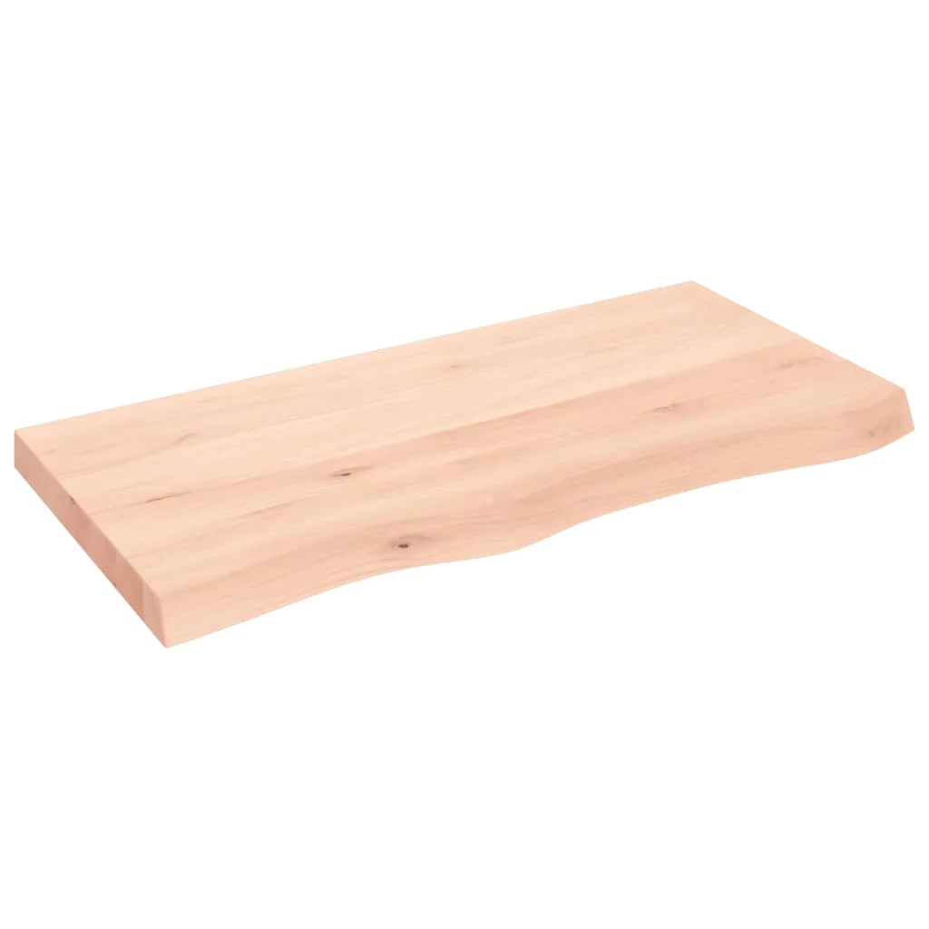 bordplade til badeværelse 100x50x(2-6)cm massivt træ ubehandlet - Image 2