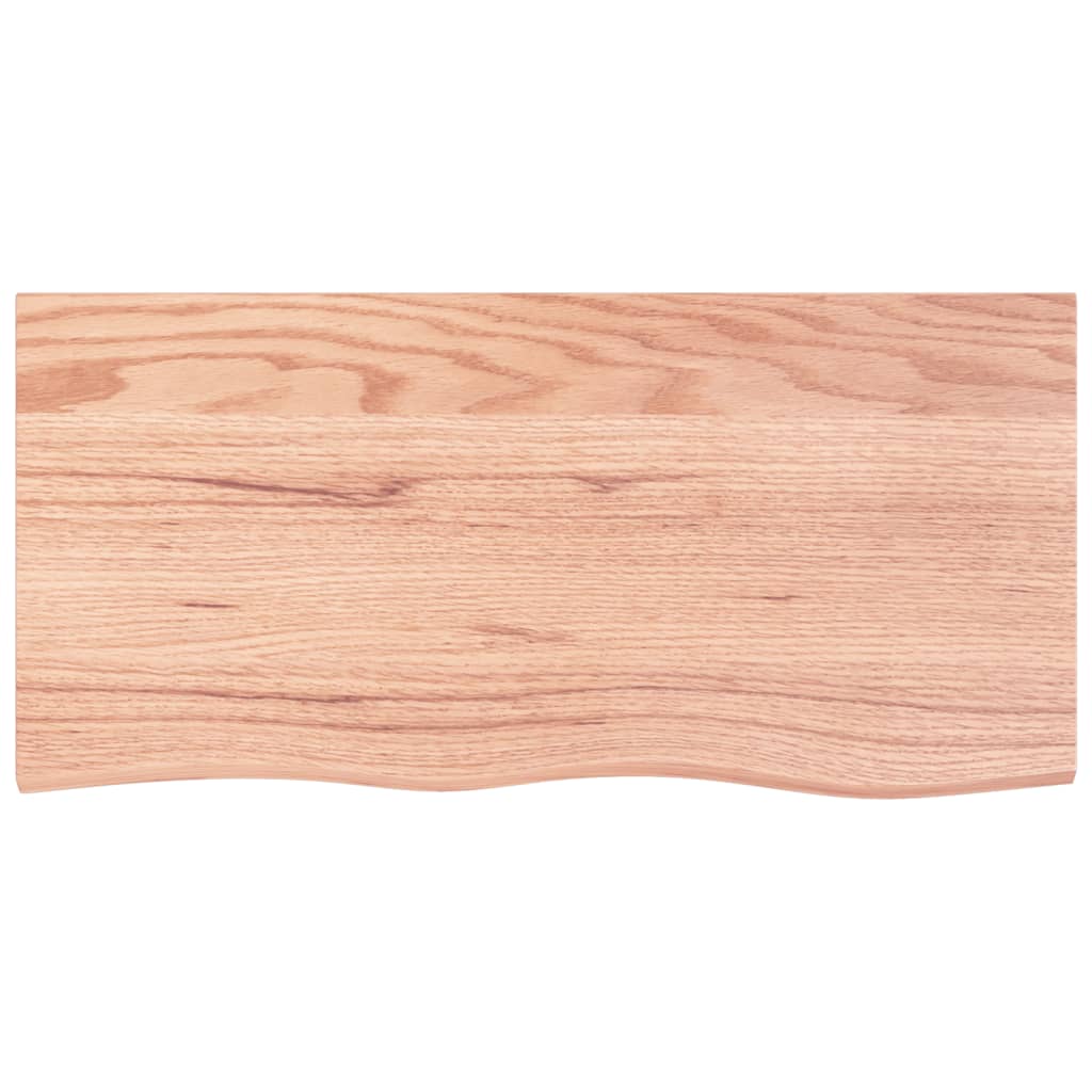 bordplade til badeværelse 100x50x2 cm massivt træ lysebrun - Image 3