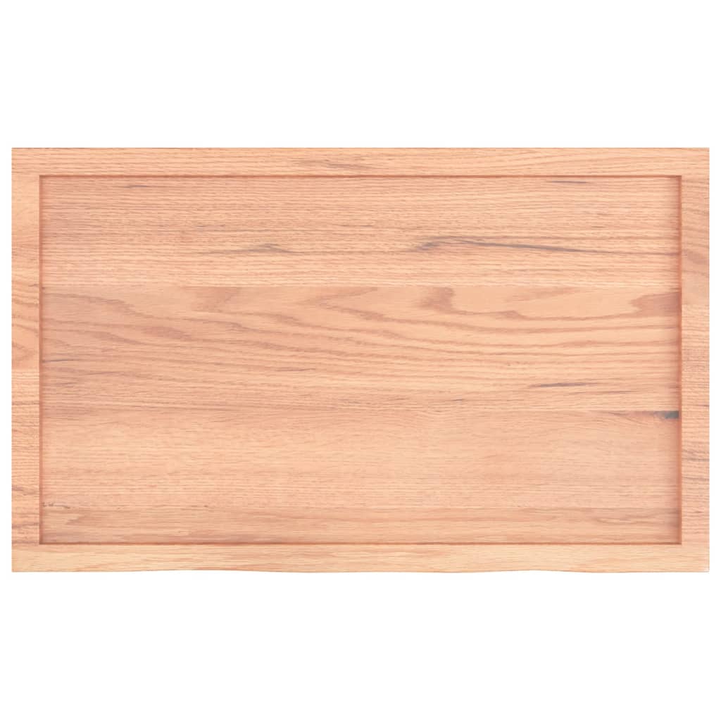 bordplade til badeværelse 100x60x(2-4) cm massivt træ lysebrun - Image 4